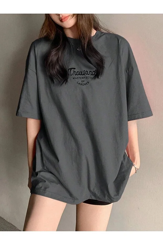 Kadın Baskılı Oversize T-shirt